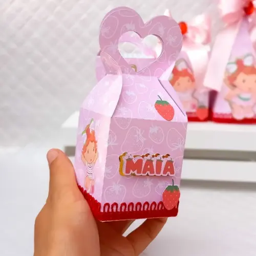 Caixa Coração Moranguinho Baby - 20 Peças