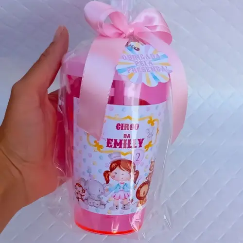 Copo Twister 500ml Personalizado C/tampa Circo Rosa