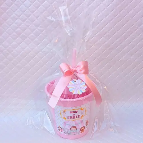 Kit Lembrancinha Cinema Circo Rosa (lavável)
