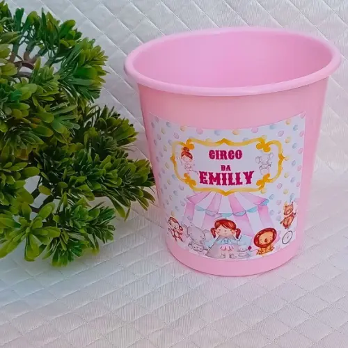 Kit 20 Balde de Pipoca Circo Rosa (resistente a Água)