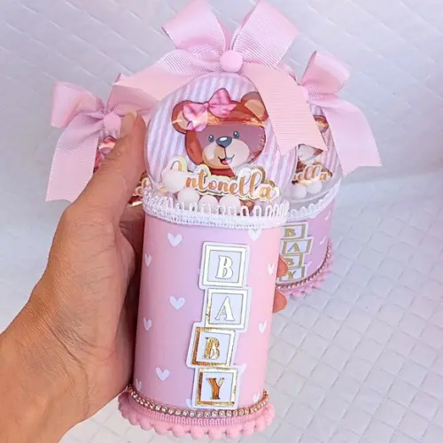 Cofrinho Ursinha Chá de Bebe Super Luxo