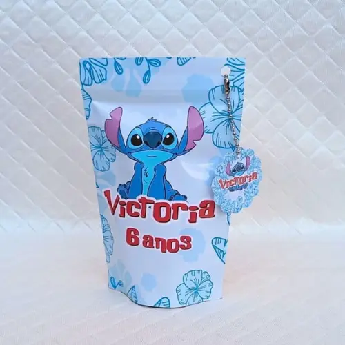 Kit 20 Saquinho Metalizado Personalizado Stitch - P