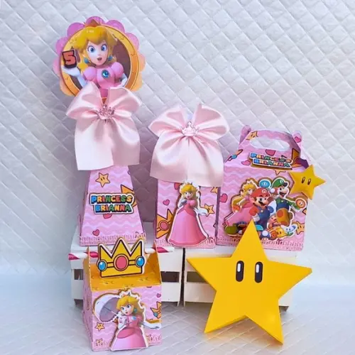 Kit 20 Caixas Personalizado Princesa Peach