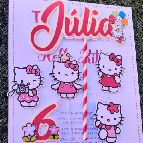 Topo de Bolo Hello Kitty
