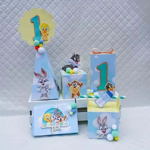 Kit 20 Caixas Personalizado Baby Looney Tunes