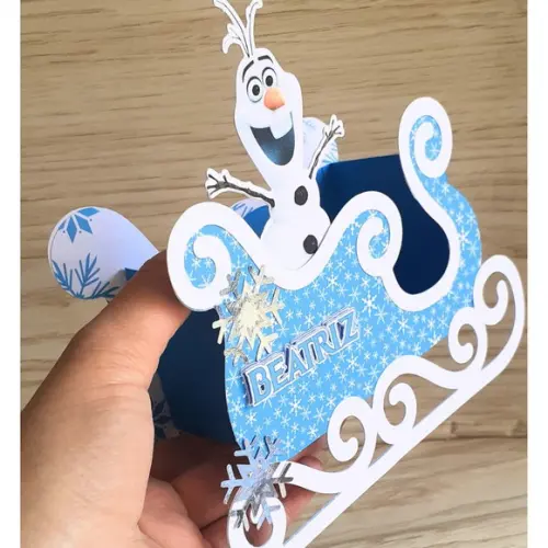 Caixa Trenó Lembrancinha Frozen