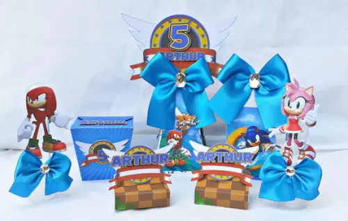 Kit 30 Caixas Personalizado Sonic