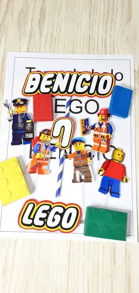 Topo de Bolo Lego