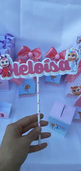 Topo de Bolo Cry Babies em 3d