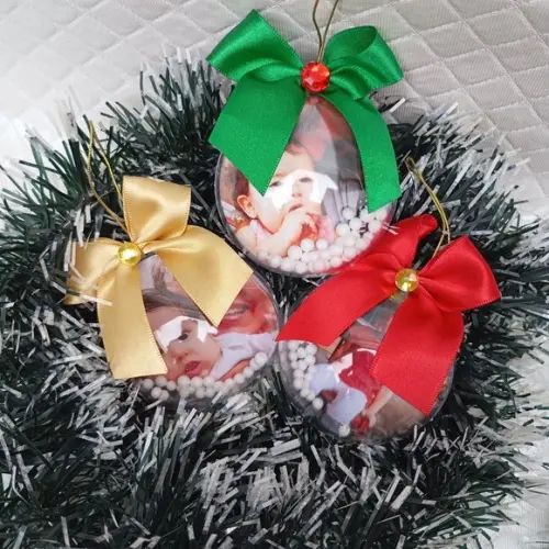Kit 10 Bola Natal Personalizada 6,5cm
