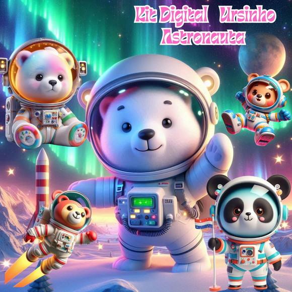 Kit Digital de Ursinhos Astronautas em 3d