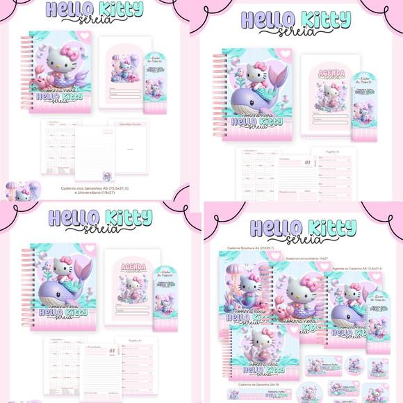 Arquivo Digital Combo Volta às Aulas Hello Kitty Sereia