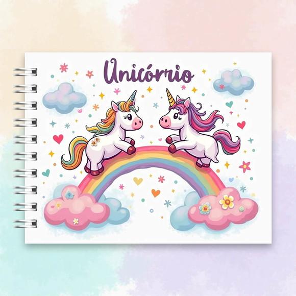 Arquivo Digital Livro de Colorir Unicornio e Arco Iris