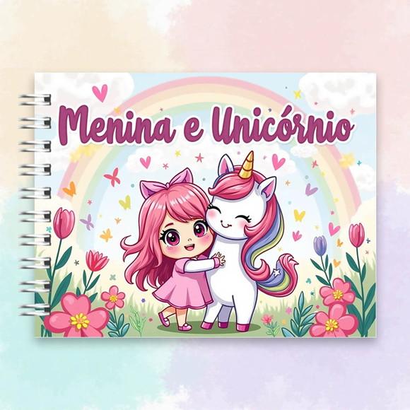 Arquivo Digital Livro de Colorir Menina e Unicórnio