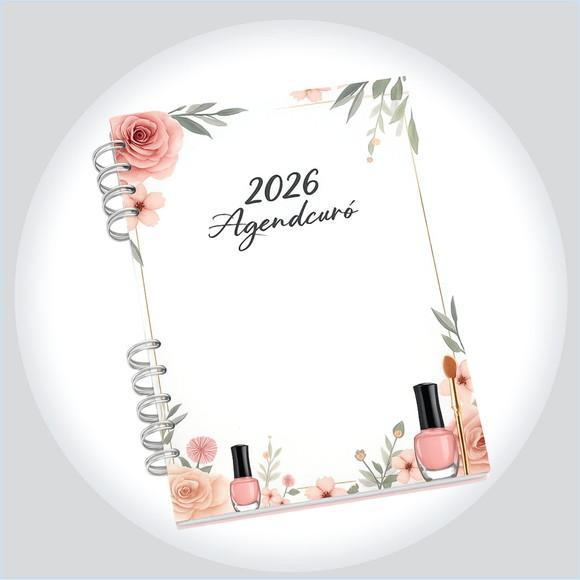 Arquivo Digital Agendamento Cinza Claro Manicure 2026