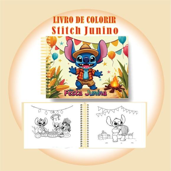 Arquivo Digital Livro de Colorir Stitch Festa Junina