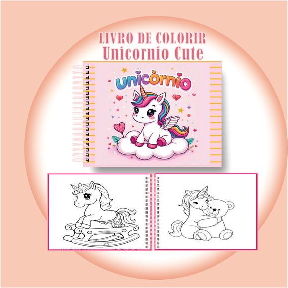 Arquivo Digital Livro de Colorir Unicórnio Baby Cute
