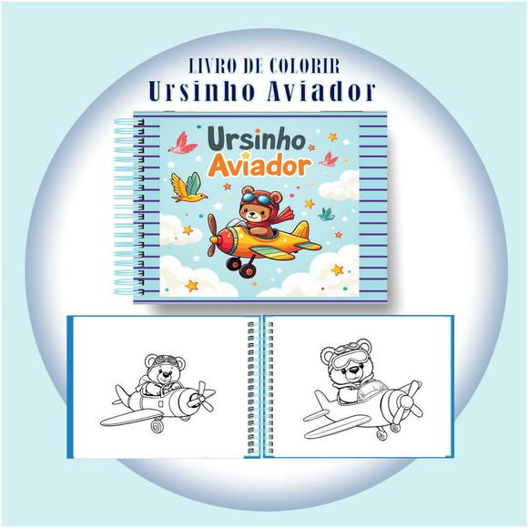 Arquivo Digital Livro de Colorir Ursinho Aviador