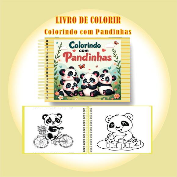 Arquivo Digital Livro de Colorir Pandinhas Encantadores