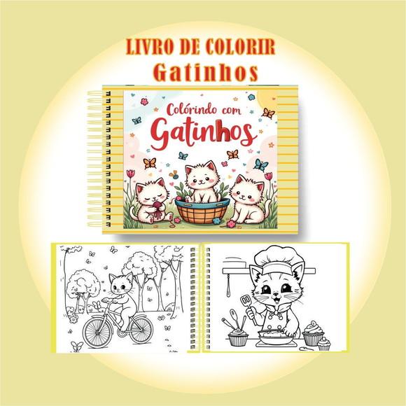 Arquivo Digital Livro de Colorir Gatinhos Fofos