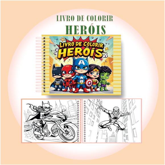 Arquivo Digital Livro de Colorir Heróis Fofos