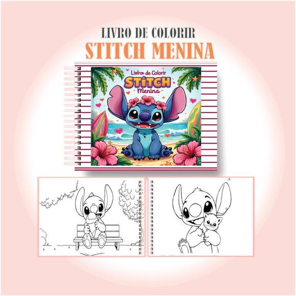 Livro de Colorir Fofo Stitch Menina