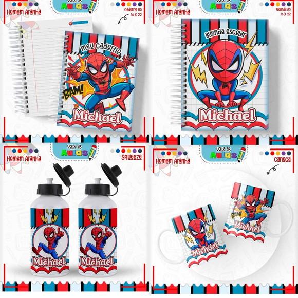 Combo Digital Volta às Aulas 2025 - Tema Homem-aranha Menino