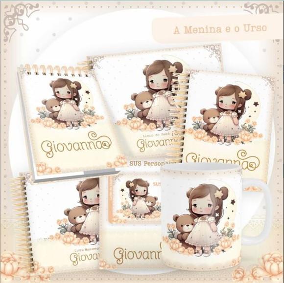 Combo Caderneta e Livros a Menina e o Urso Arquivo Dgital