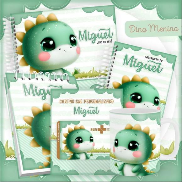 Combo Caderneta e Livro Dino Menino 2 Arquivo Digital