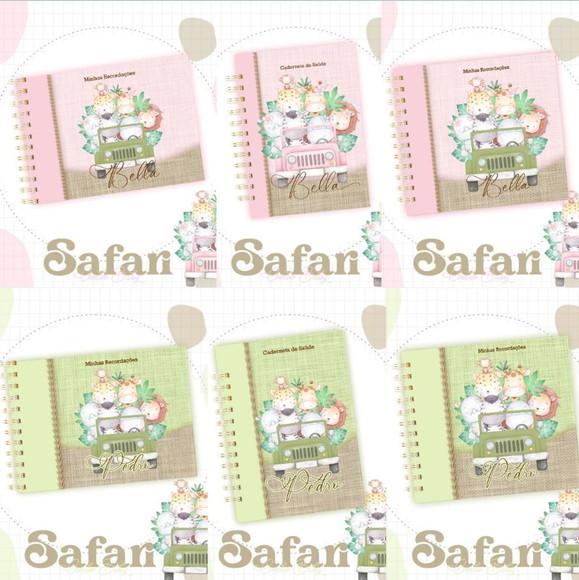 Combo Caderneta e Livro Safari Menina e Menino 2 Arquivo