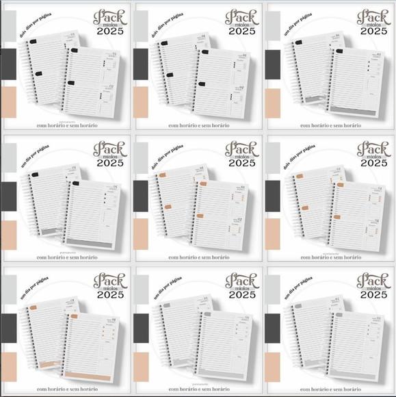 Pack Miolo Agenda Masculina 2025 Arquivo Digital