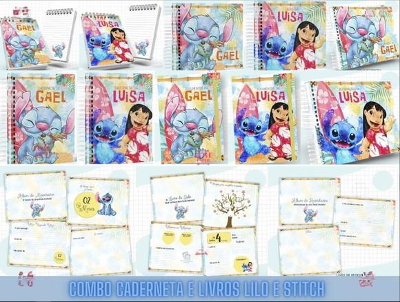 Combo Caderneta e Livros Lilo e Stitch Arquivo Digital