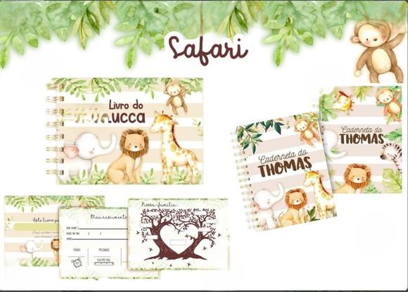 Caderneta Livro do Bebê e Bloquinho Safári - Arquivo Digital