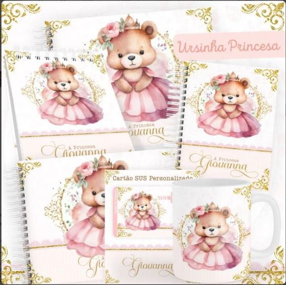 Combo Caderneta e Livros Ursinha Princesa Arquivo Digital