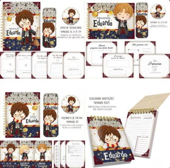Combo Caderneta Livros Bloquinho Harry Potter