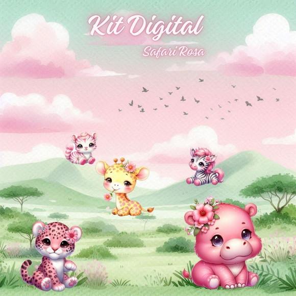 Kit Digital Safari Rosa