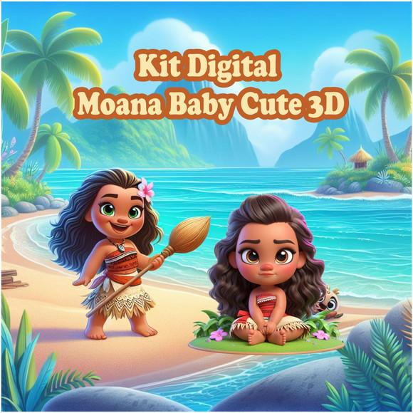 Moana Bebê Cute 3d - Kit Digital Exclusivo