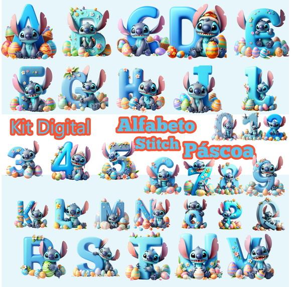 Arquivo Digital Alfabeto Stitch Pascoa