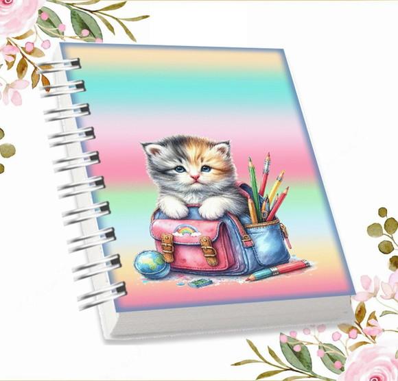 Arquivo Digital Combo Agenda Escolar Gatinho Aquarela 01