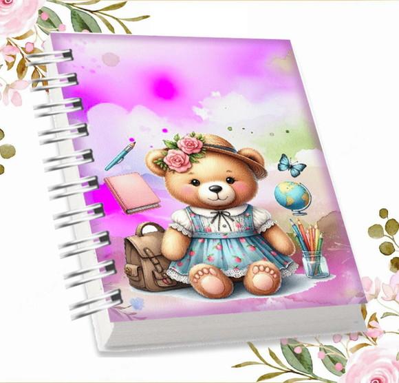 Volta às Aulas Arquivo Digital Combo Agenda Ursa, Aquarela