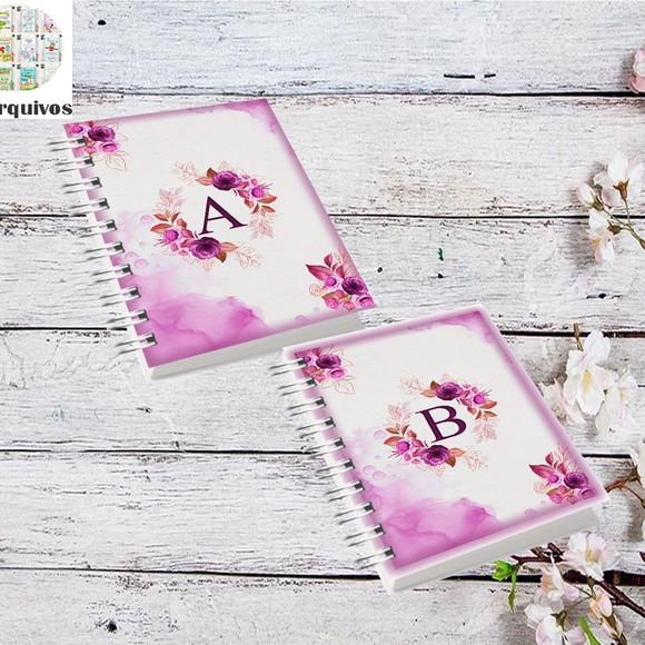 Coleção Capas Alfabeto Floral Rosa Pink 2024 Arquivo Digital
