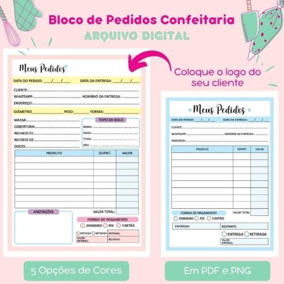 Bloco de Pedidos Confeitaria - Arquivo Digital