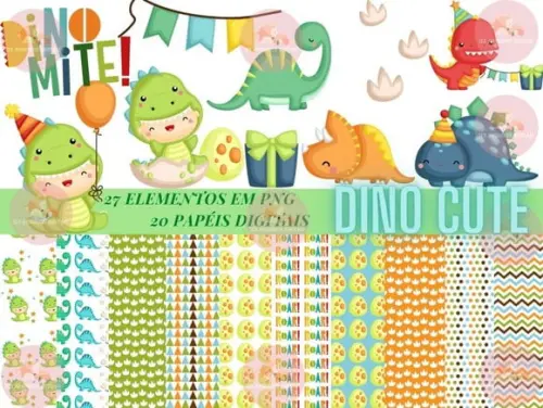 Kit Dinossauros Baby Cute