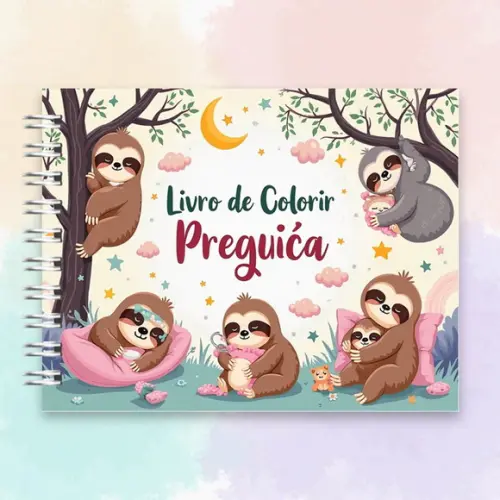 Arquivo Digital Livro de Colorir Bicho Preguiça