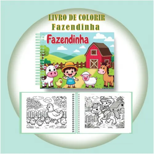 Arquivo Digital Livro de Colorir Fazendinha Fofo 01