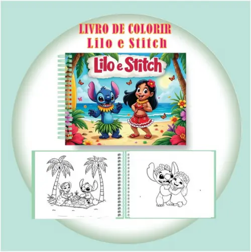Arquivo Digital Livro de Colorir Lilo e Stitch