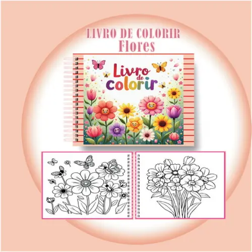 Arquivo Digital Livro de Colorir Flores Encantadas