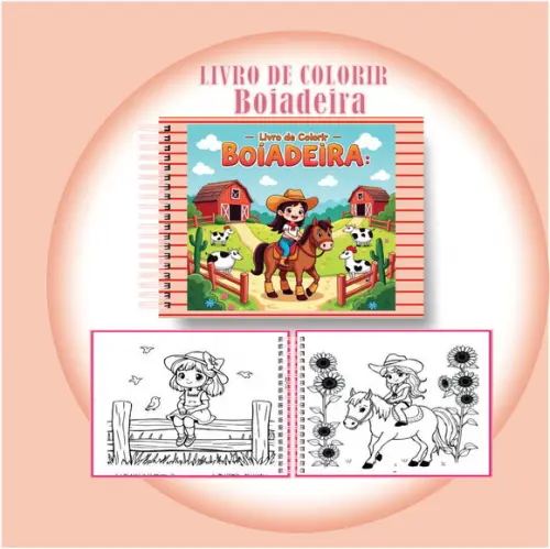 Arquivo Digital Livro de Colorir Boiadeira Fofa