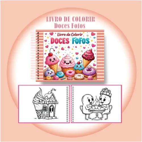 Arquivo Digital Livro de Colorir Doces Fofos