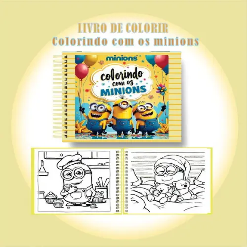 Arquivo Digital Livro de Colorir Minions Divertidos